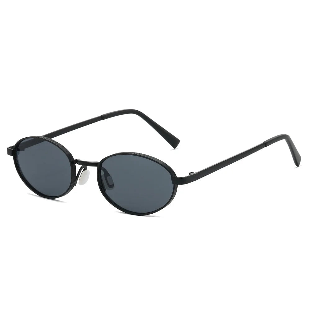 JNPCXI Retro Oval Metal Women Fashion Candy Color Sunglasses Shades UV400 Men Trending Punk Sun Glasses