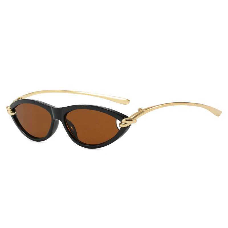 JNPCXI New Fashion Cat Eye Candy Color Women Luxury Sunglasses Brand Designer Oval Hollow Shades Men Sun Glasses UV400