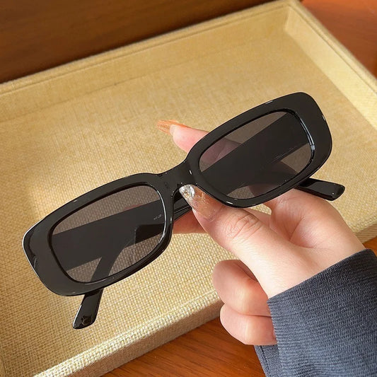 Fashion Narrow Square Frame Y2K Sun Glasses Candy Color UV400 Protection Black Shades Eyewear for Women Men