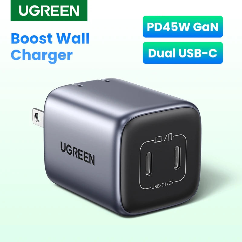 US Plug GaN 45W 20W USB Charger PD QC 3.0 Fast Quick Charger Iphone Samsung