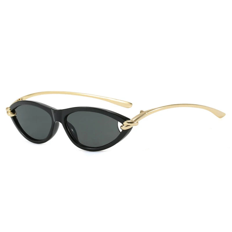 JNPCXI New Fashion Cat Eye Candy Color Women Luxury Sunglasses Brand Designer Oval Hollow Shades Men Sun Glasses UV400