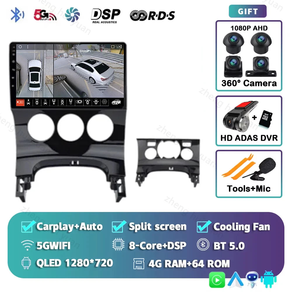 Android 14 For Peugeot 3008 1 2009 - 2016 12+256GB CarPlay Auto Car Radio Multimedia Video Player GPS stereo Head Unit 4G WIFI