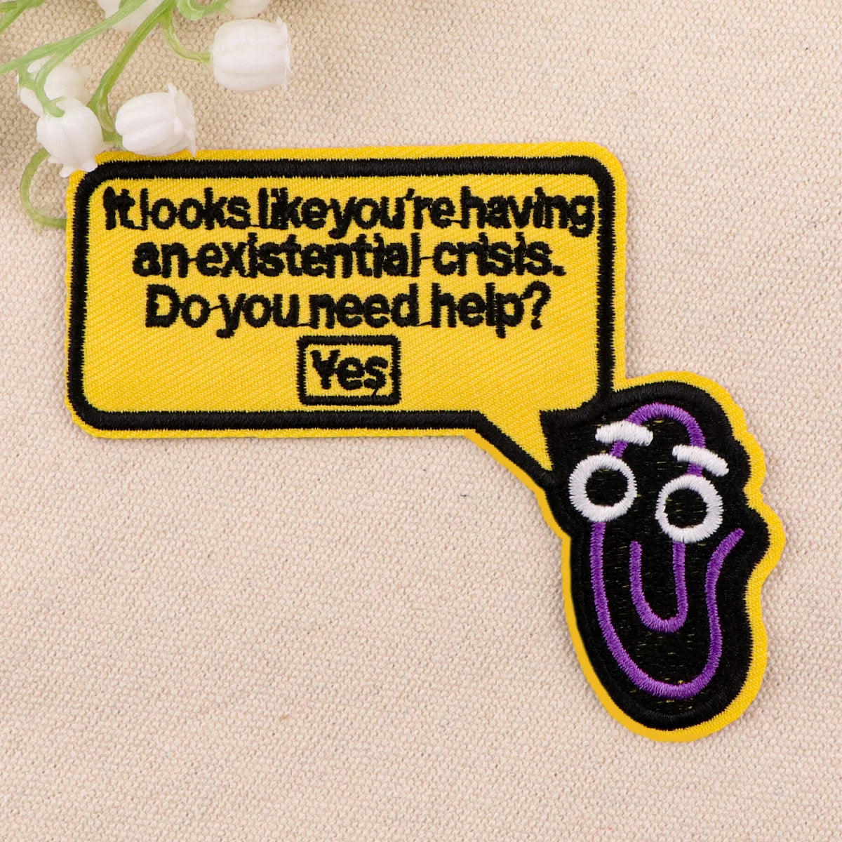 Do you need help? Embroidery Patch Iron On Patches for Clothing Thermoadhesive Patches Funny Patches On Clothes Badge DIY Sew