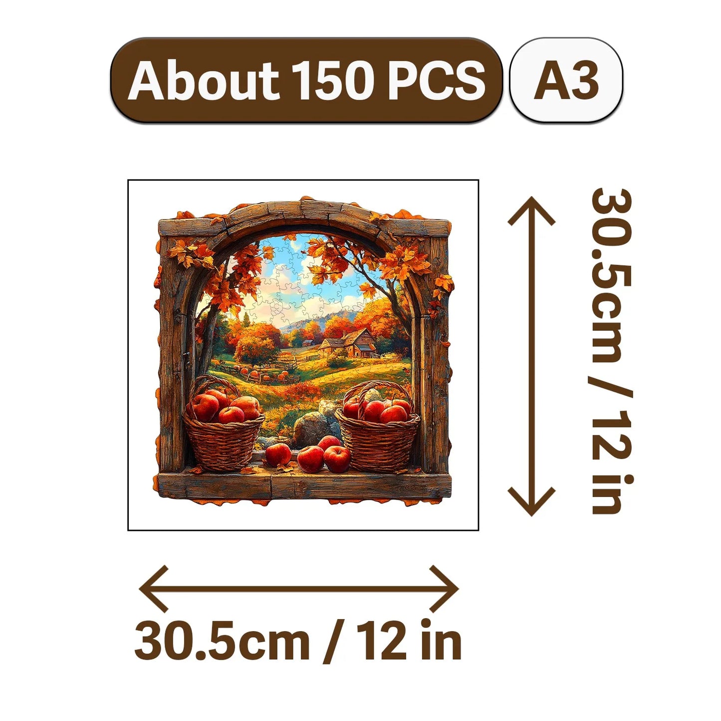 Autumn Scenery Wooden Jigsaw Puzzle Art Style Wooden Decor Painting Christmas and Halloween Gift Toy for Teen and Kid
