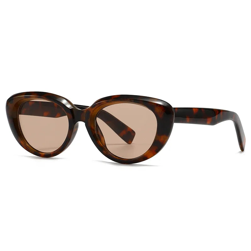JNPCXI New Vintage Cat Eye Women Sunglasses Fashion Rivets Men Tea Shades UV400 Trending Sun Glasses