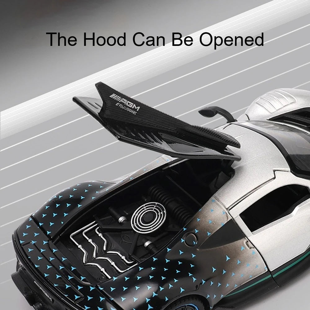 1:32 ONE Pagani Zonda HP Diecast Alloy Models Toys Car Doors Opened Sound Light Pull Back Miniature Vehices Home Decor Ornaments