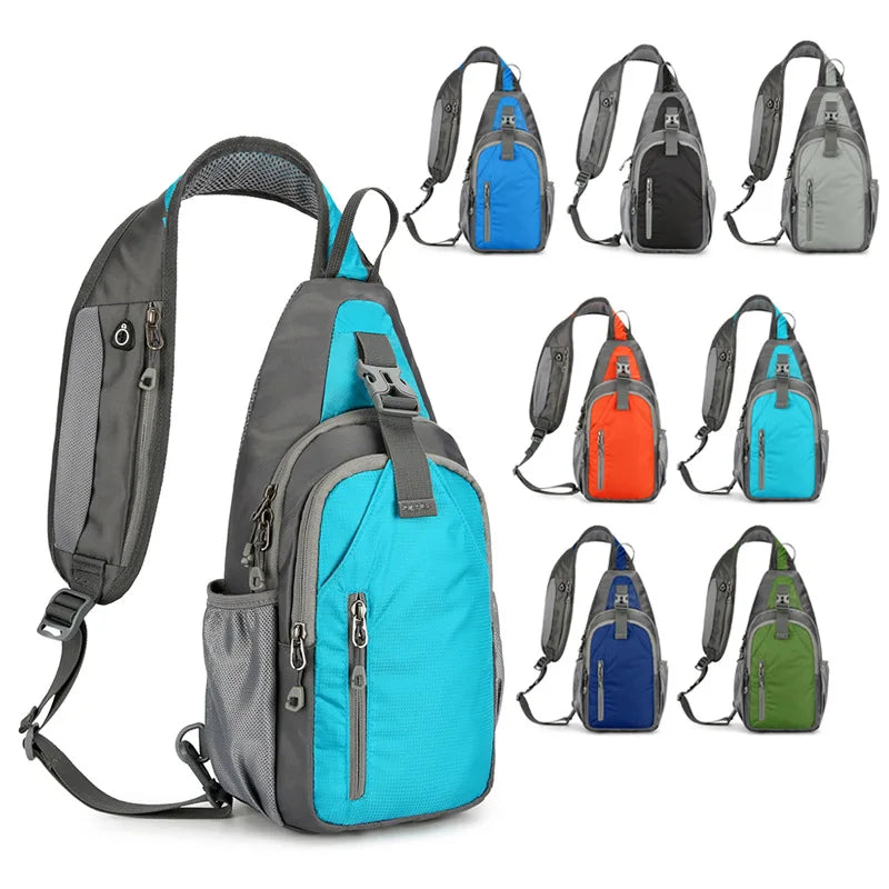 Outdoor Leisure Shoulder Chest Bag, Sports Waterproof Backpack, Suitable for Both Men and Women, Mobile Phone Storage Bag