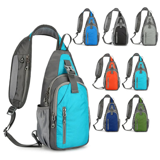 Outdoor Leisure Shoulder Chest Bag, Sports Waterproof Backpack, Suitable for Both Men and Women, Mobile Phone Storage Bag