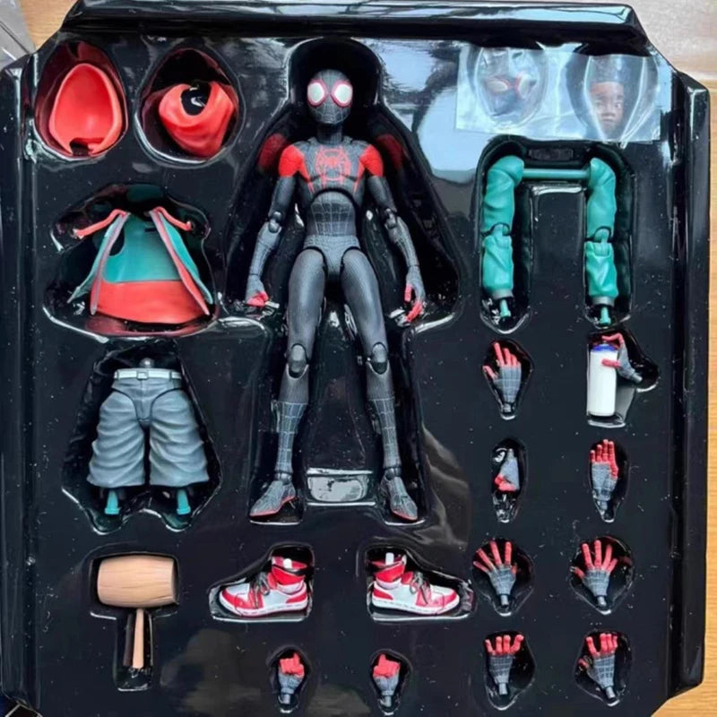 6" Miles Morales Spiderman Action figures 15cm Anime Superhero Movable Statues