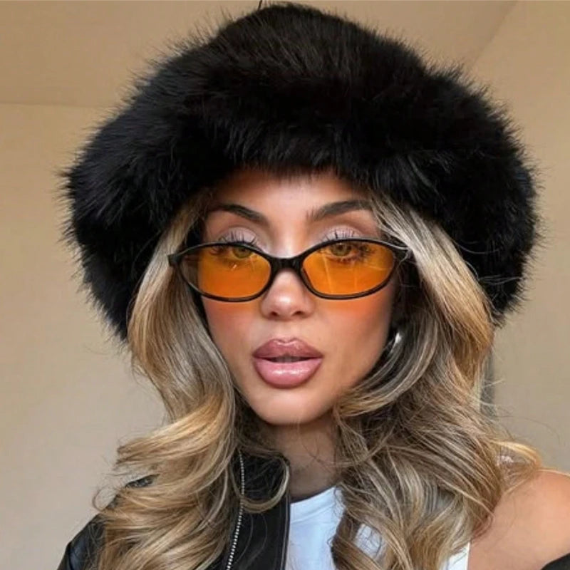 Women's Street Retro Small Frame Oval Fashionable Orange Glasses for Outdoor Activities and Bohemian Women's Daily Wear
