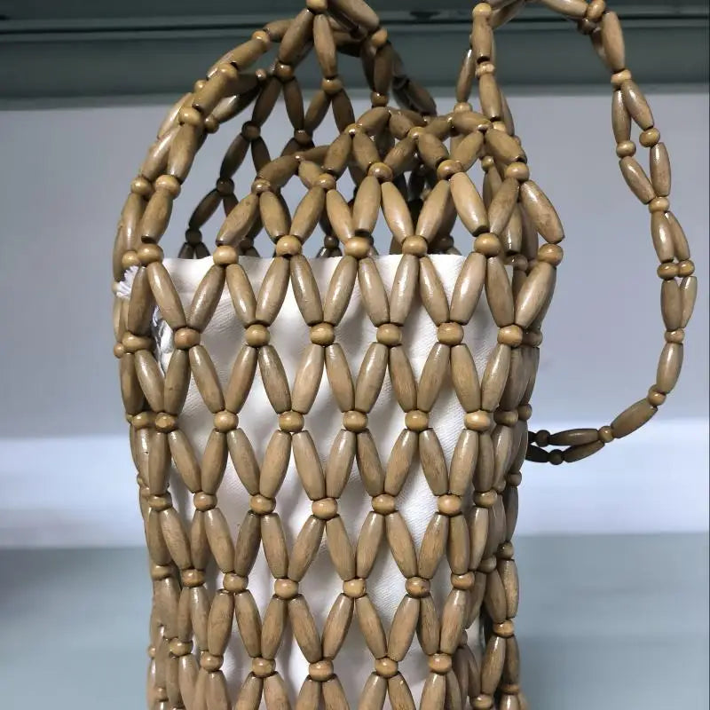 Woode Women's Hollow Beaded Seaside Travel Handheld Shoulder Underarm Bag Design
