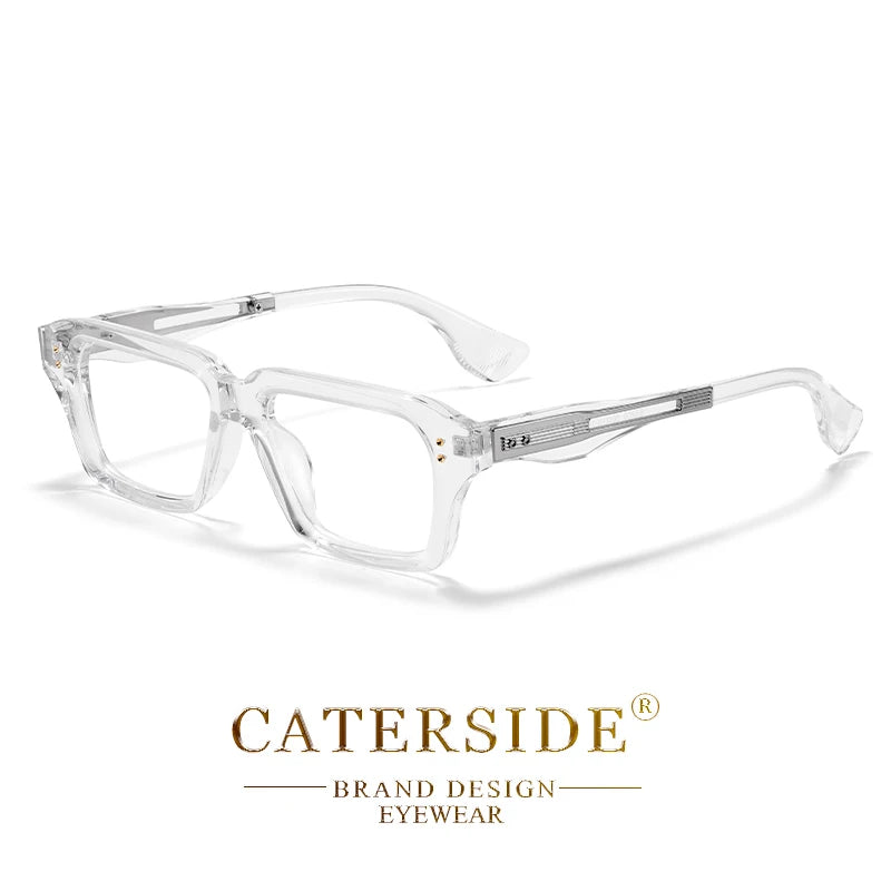 CATERSIDE Fashion Men's Optical Eyeglass Frame Brand Unique Temple Design Luxurious Women's Anti Blue Light Reading Glasses