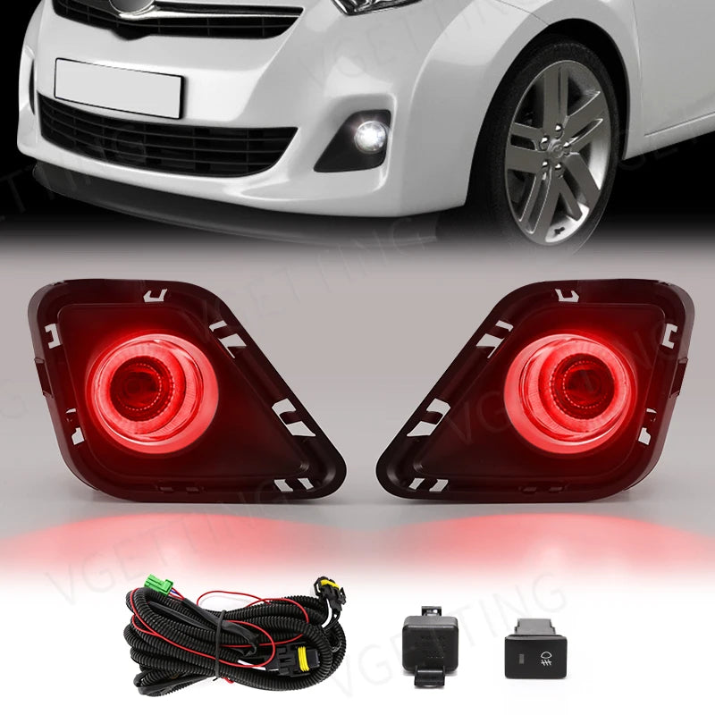 For Toyota Ractis 2010 2011 2012 2013 2014 Led Fog Lamp Angel Eyes DRL Daytime Running Light Yellow White Blue Red Waterproof