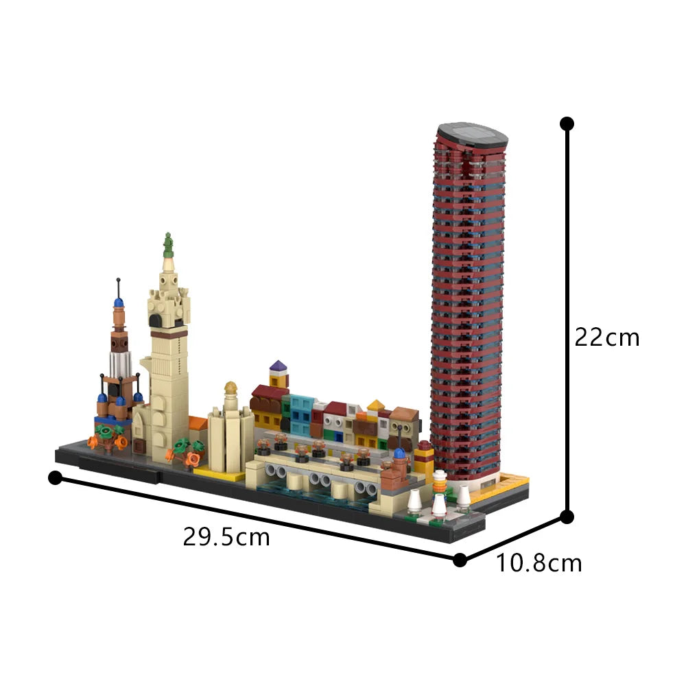 Gobricks MOC Rome London Seville Lanmark City Skyline Building Blocks Model