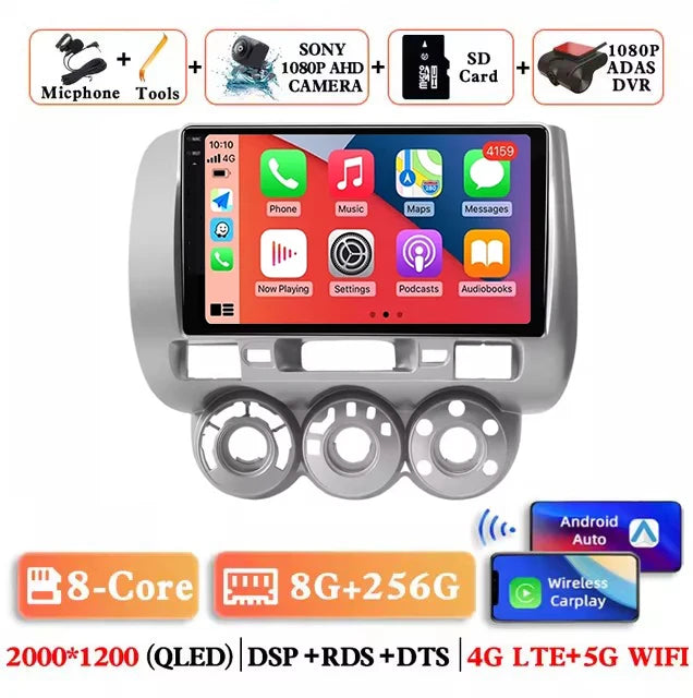 Android 15 Car Radio for Honda Fit Jazz 2002 - 2007 Car Radio Multimedia Navigation Android Auto Autoradio CarPlay DSP Stereo