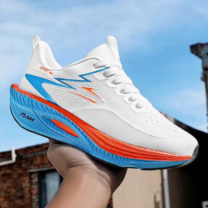 Marathon Men Sports Running Shoes Carbon Board Air Cushion Breathable Lightweight Women's Comfortable Athletic Nonskid Sneakers