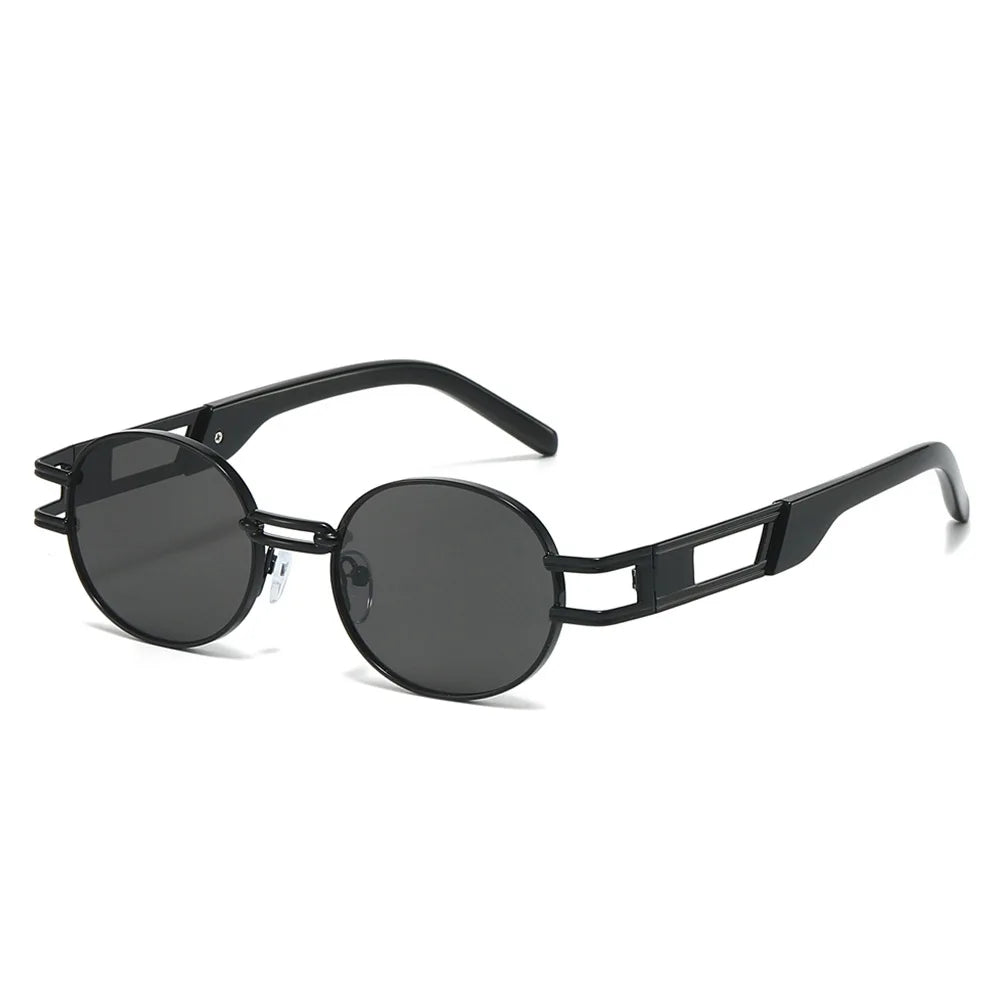 JNPCXI New Metal Steampunk Brand Sunglasses Women Luxury Metal Round Punk Fashion Men Sun Glasses Trend Designer Eyewear UV400