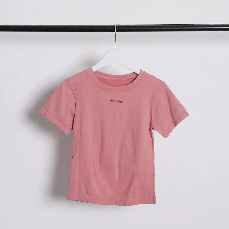 Summer Breathable Short-sleeved Yoga Clothes Women's Tops High Elastic Running Quick-drying Clothes Sports Tights T-shirts