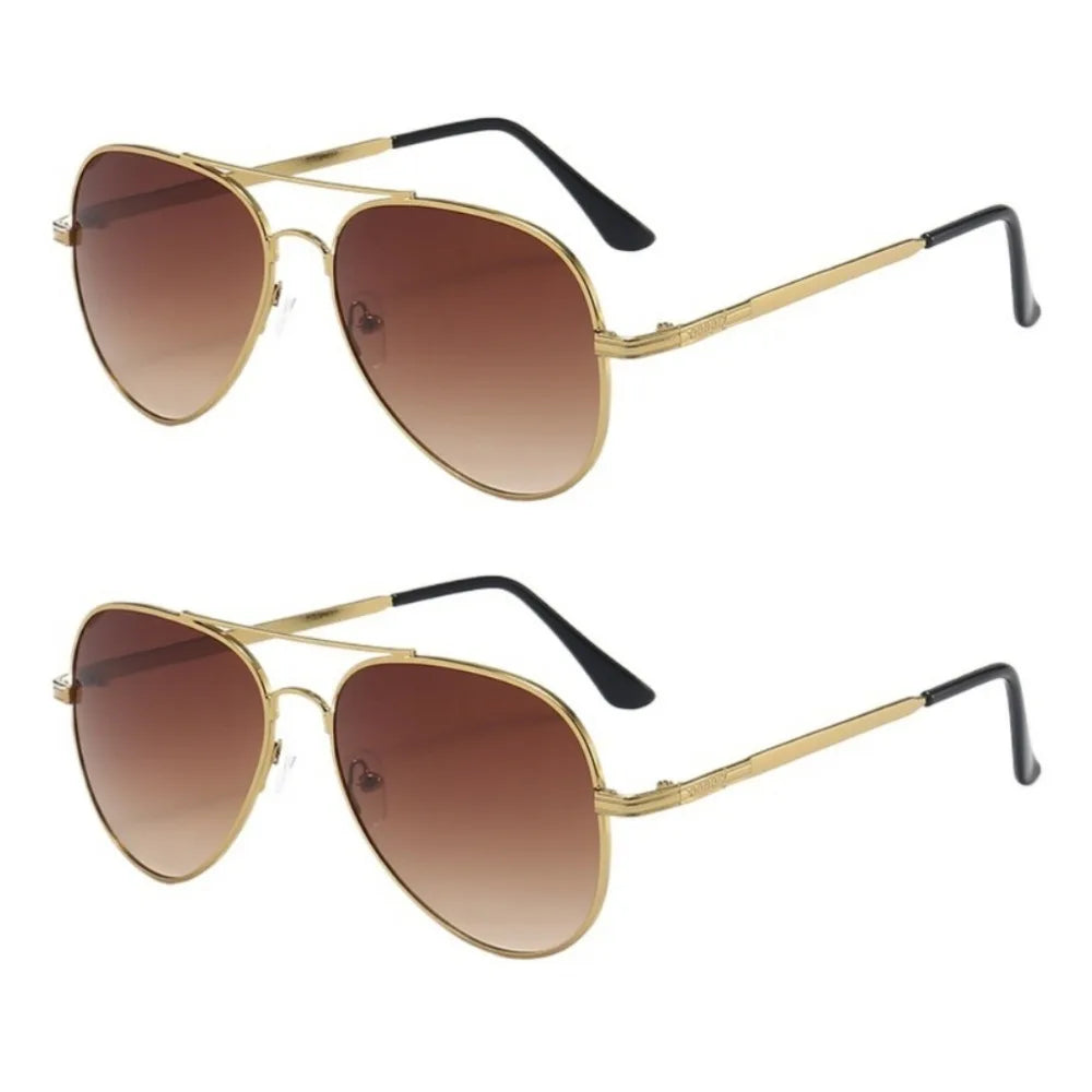 2PCS Driving Sun Glasses for Men Women Classic Aviator Sunglasses UV Lens Retro Sunglasses