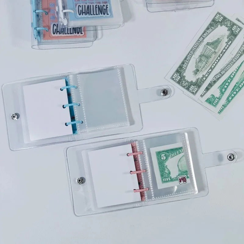 Mini Binder Saving Challenge 1000/2100 Dollars Saving Budget Cash Envelope Wallet Budget Binder Notebook Planner