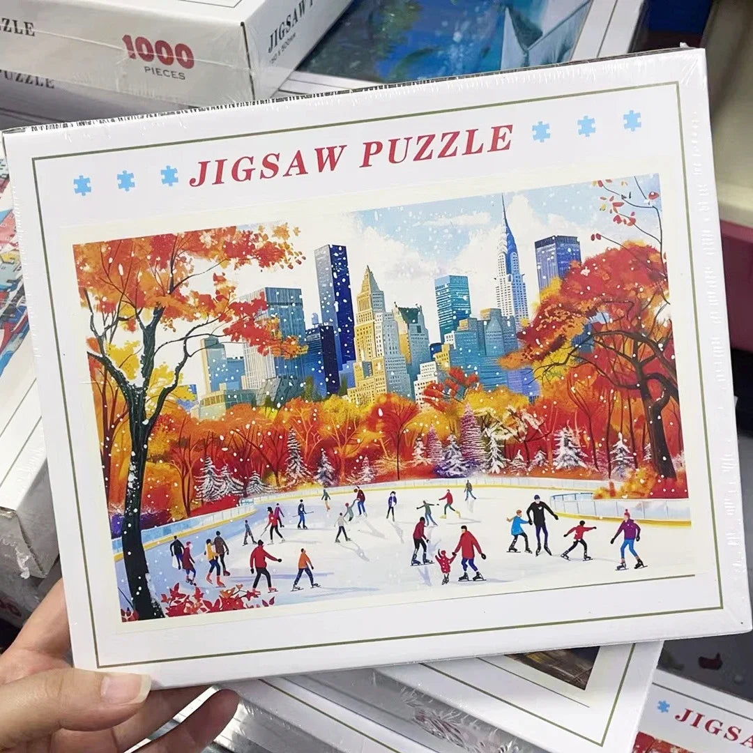 Paper Adult Jigsaw Puzzle 1000 Pieces Puzzle Toys Landscape Animation Puzzle Decorative Painting Exercise Brain Thinking