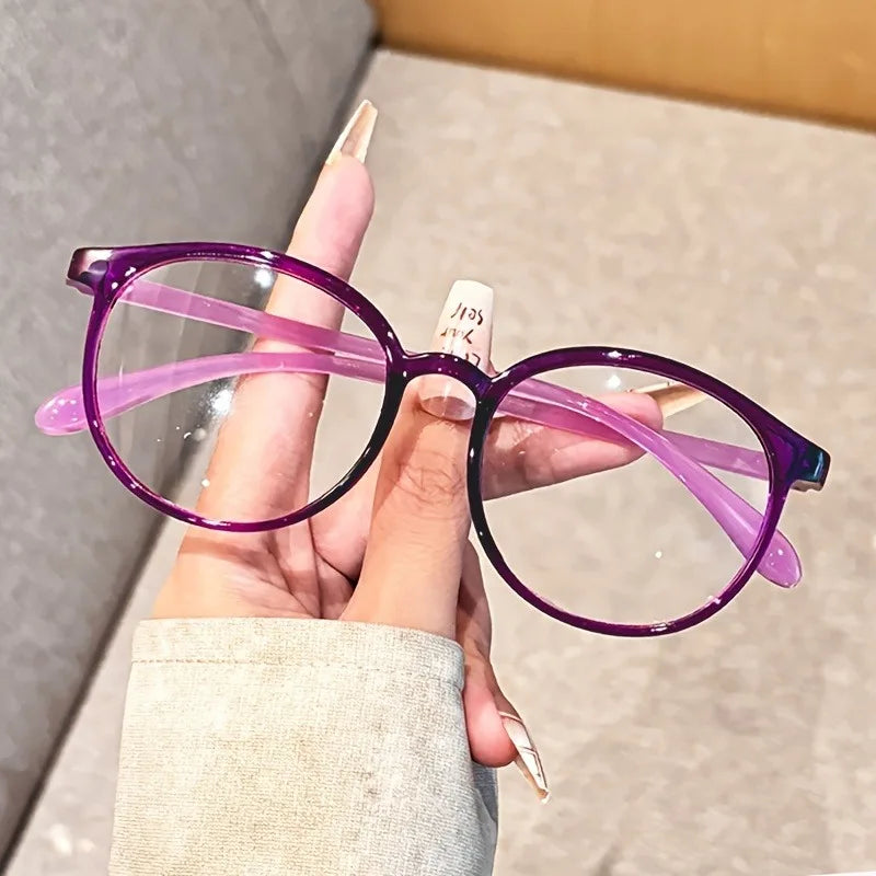 5 Pairs of Women's Round Reading Glasses Anti Blue Light Lightweight Full Frame