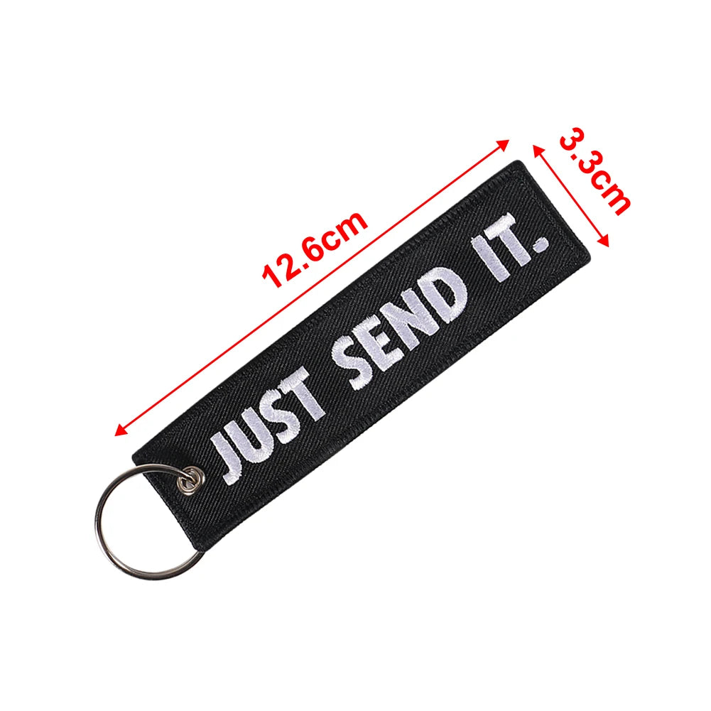 5PCS JUST SEND IT Keychains Luggage Tag Label Car Key Ring Accessories Gift For Men's Car Fashion Key Chain Ring