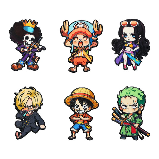 6pcs One Piece Enamel Pins Set - Cartoon Badges for Backpack Brooches Lapel Pin Collection
