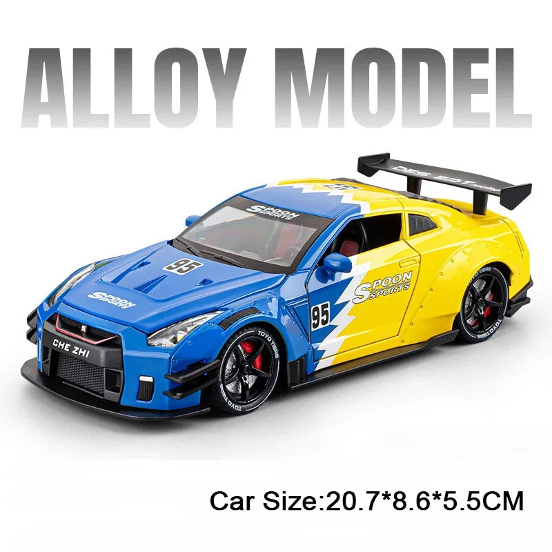 1:24 Batmobile Alloy GTR Miniature Car Kids Toy Model Shock Absorption with Sound Light Doors Opened Vehice for Boyfriend's Gift