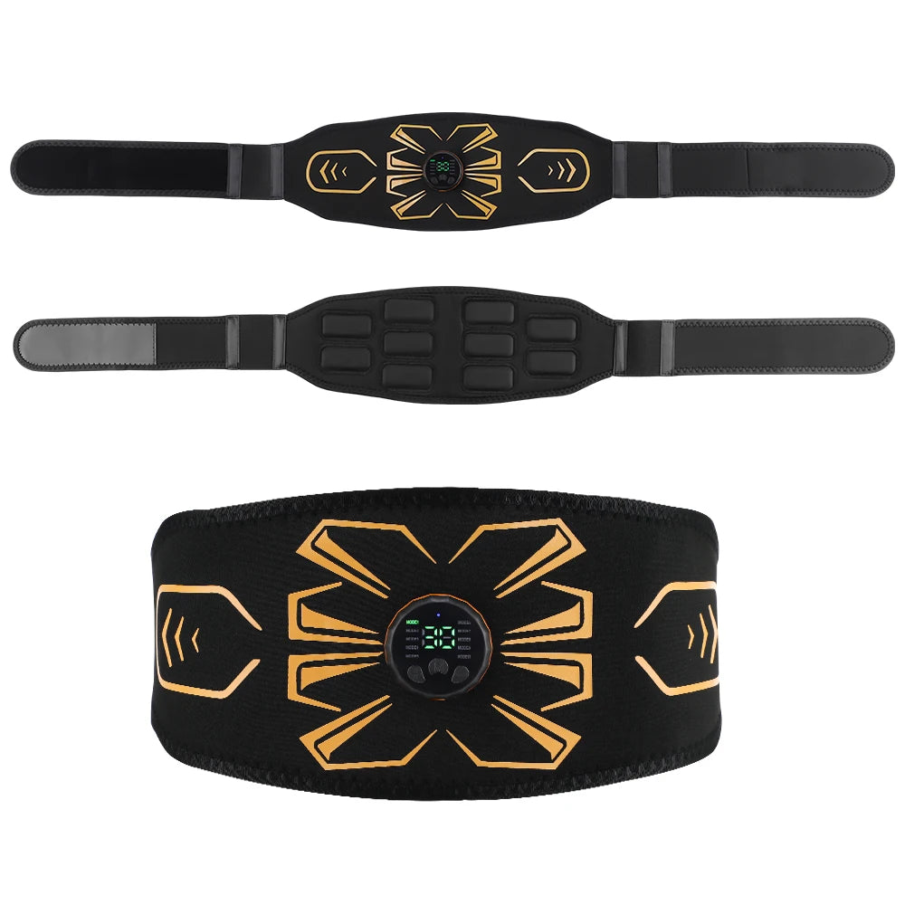 Abdominal Massager Waist Belt Muscle Toner Smart Abdominal Muscle Trainer For Arm Leg Training Fitness Massage Belt Cordless
