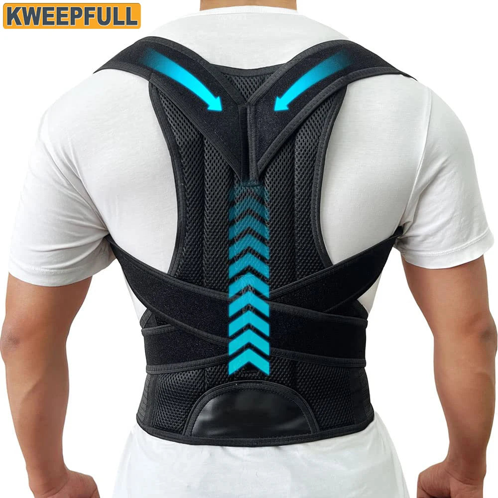 Back Brace Posture Strength Corrector Women Men, Adjustable Support Trainer
