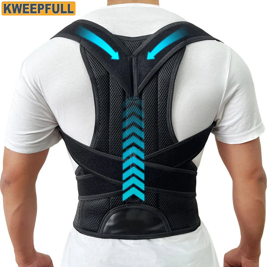 Back Brace Posture Strength Corrector Women Men, Adjustable Support Trainer