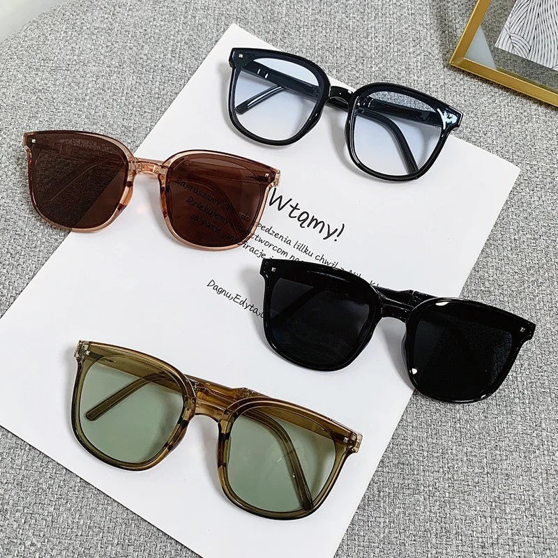 4PCS Folding Sunglasses for Men Women Sun Protection Outdoor Driving Summer Traveling Foldable Convenient Korean Sun Glasses
