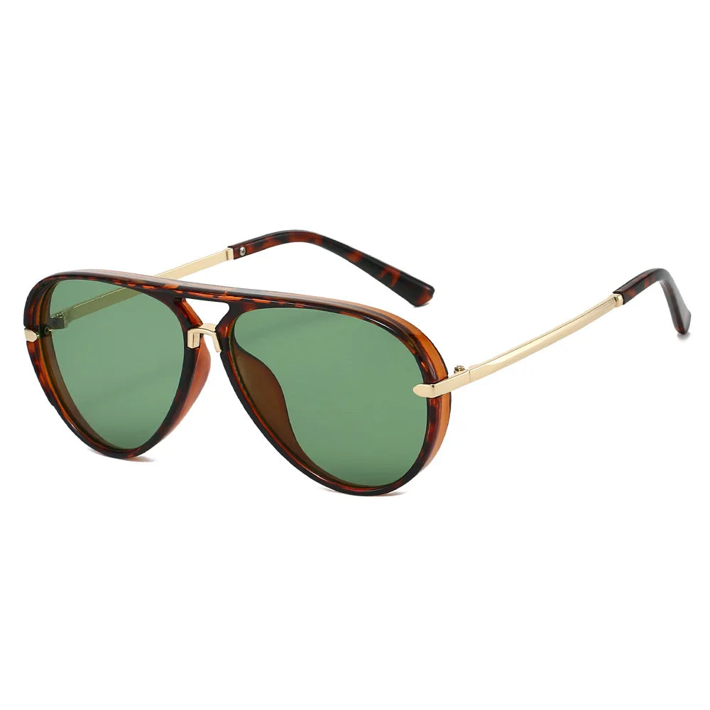 JNPCXI New Fashion Double Bridges Pilot Women Oversized Sunglasses Retro Candy Color Gradient UV400 Men Punk Sun Glasses