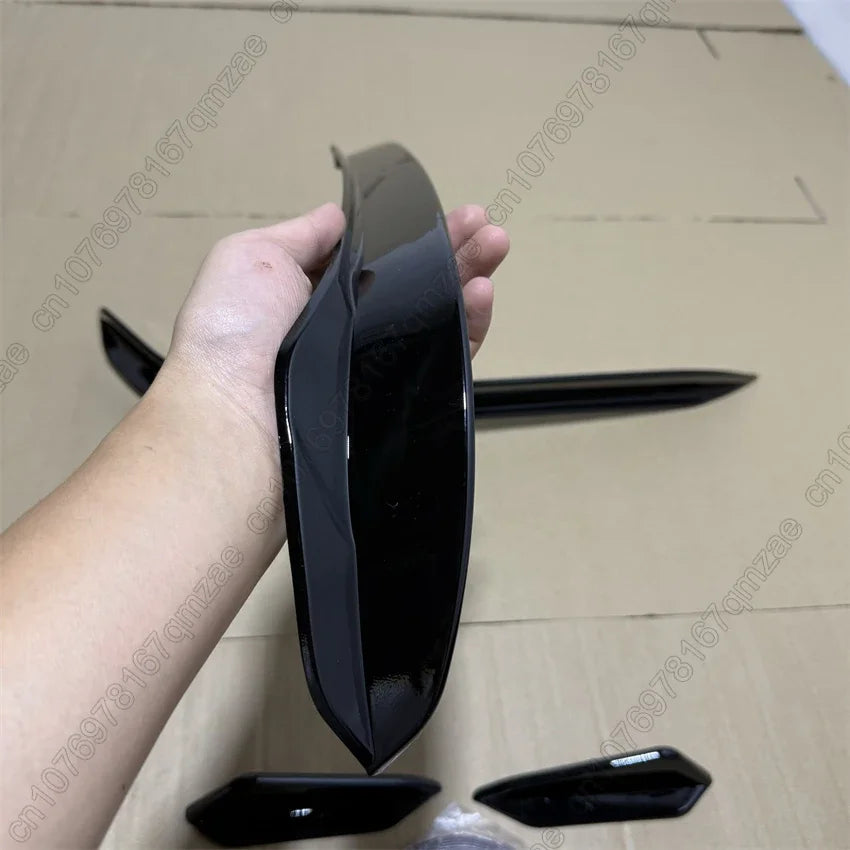 For Volkswagen Golf 7.5 MK 7.5 GTI GTD 2017-2020 RevoZport Style Front Bumper Side Vent Spoiler Aero Kit Canards Gloss Black