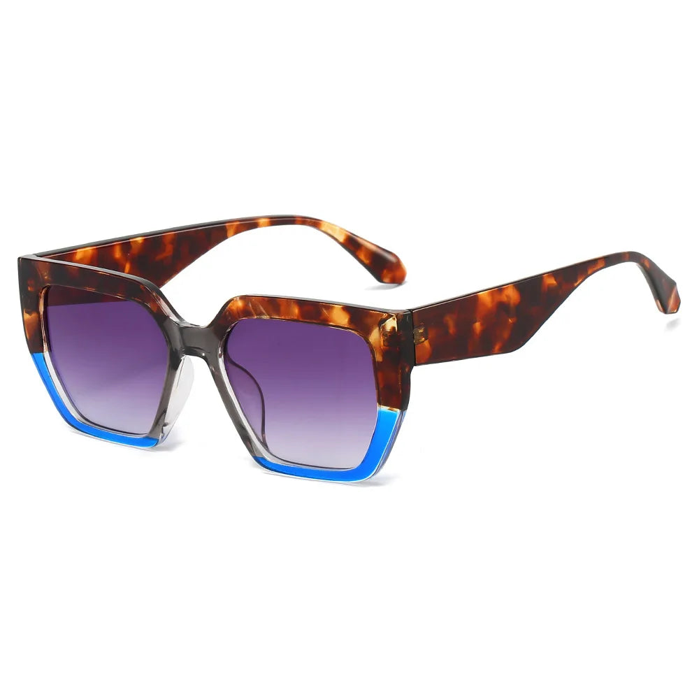 JNPCXI Ins Popular Fashion Square Sunglasses Women Retro Rivets Men Trending Leopard Green Sun Glasses Shades UV400