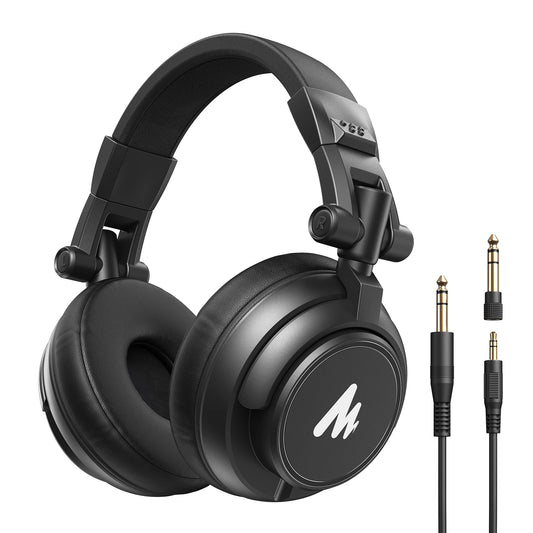 Maono MH601 Wired Headphones Professional Studio Monitor Headphones with Detachable Plug & Cable 50mm Driver for DJ Gaming