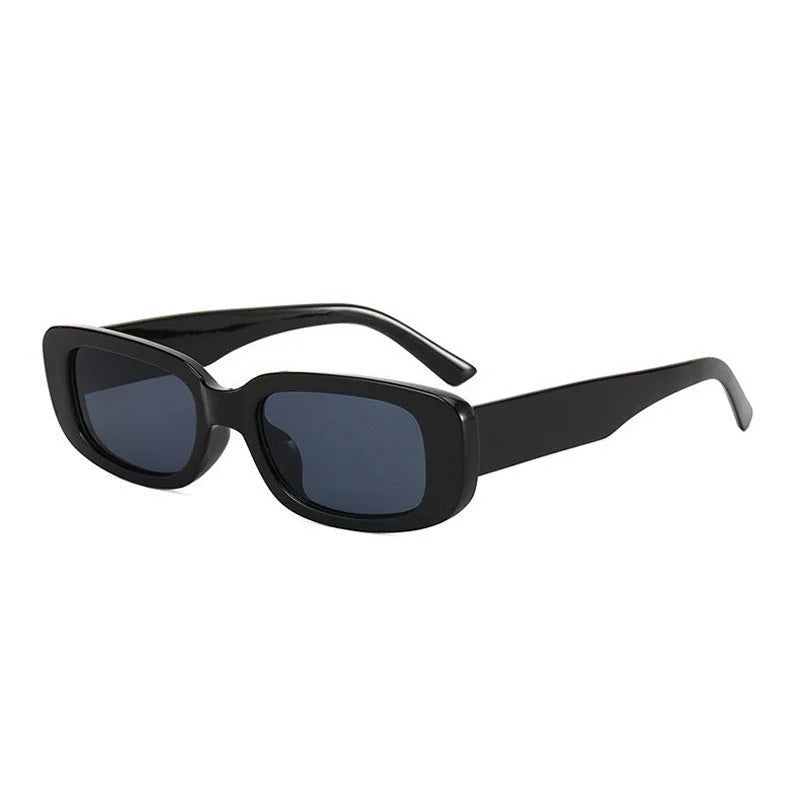 Fashion Narrow Square Frame Y2K Sun Glasses Candy Color UV400 Protection Black Shades Eyewear for Women Men