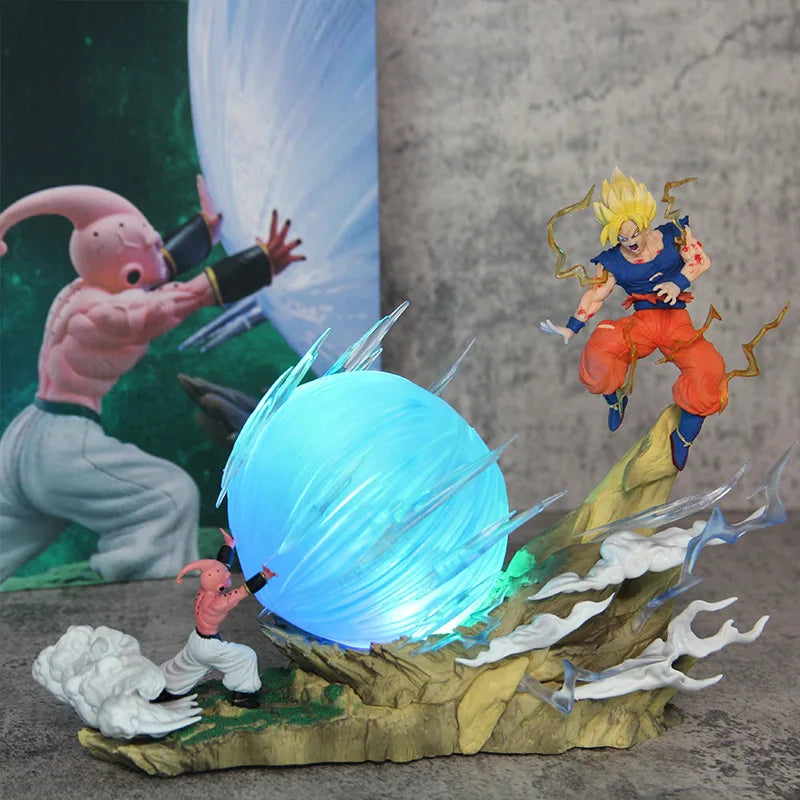9" Dragon Ball Z Buu Boubou vs Goku Model Super Saiyan Genki Bomb Action Figure