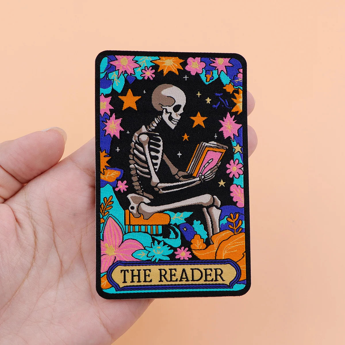 Skeleton Tarot Iron On Patch Clothes Patch For Clothing ADHD Embroidered Patch Garment Apparel Accessories Sewing Stickers
