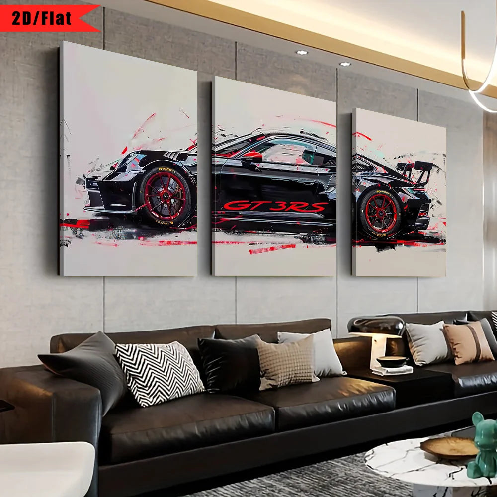 Popular Super Sports Car GT3 RS Graffiti Wall Art, HD Canvas Poster, Home Decor