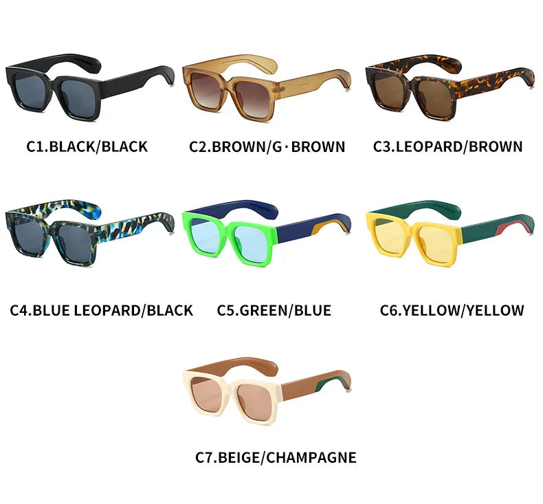 JNPCXI New Square Sunglasses Women Fashion Shades UV400 Men Luxury Gradient Yellow Green Male Female Sun Glasses