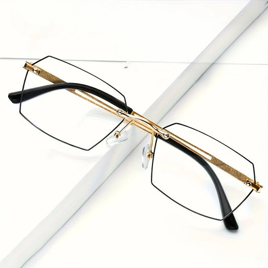 Fashionable Business Style Color Changing Reading Glasses with Hexagonal Frame Design, High-definition and Durable Glasses
