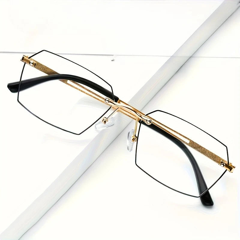 Fashionable Business Style Color Changing Reading Glasses with Hexagonal Frame Design, High-definition and Durable Glasses