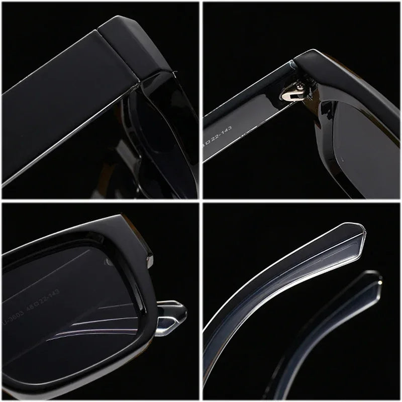 JNPCXI Square Sunglasses Men Punk Wide Legs Eyewear Gradient Green Gray Shades Luxurious Brand Designer Women Sun Glasses
