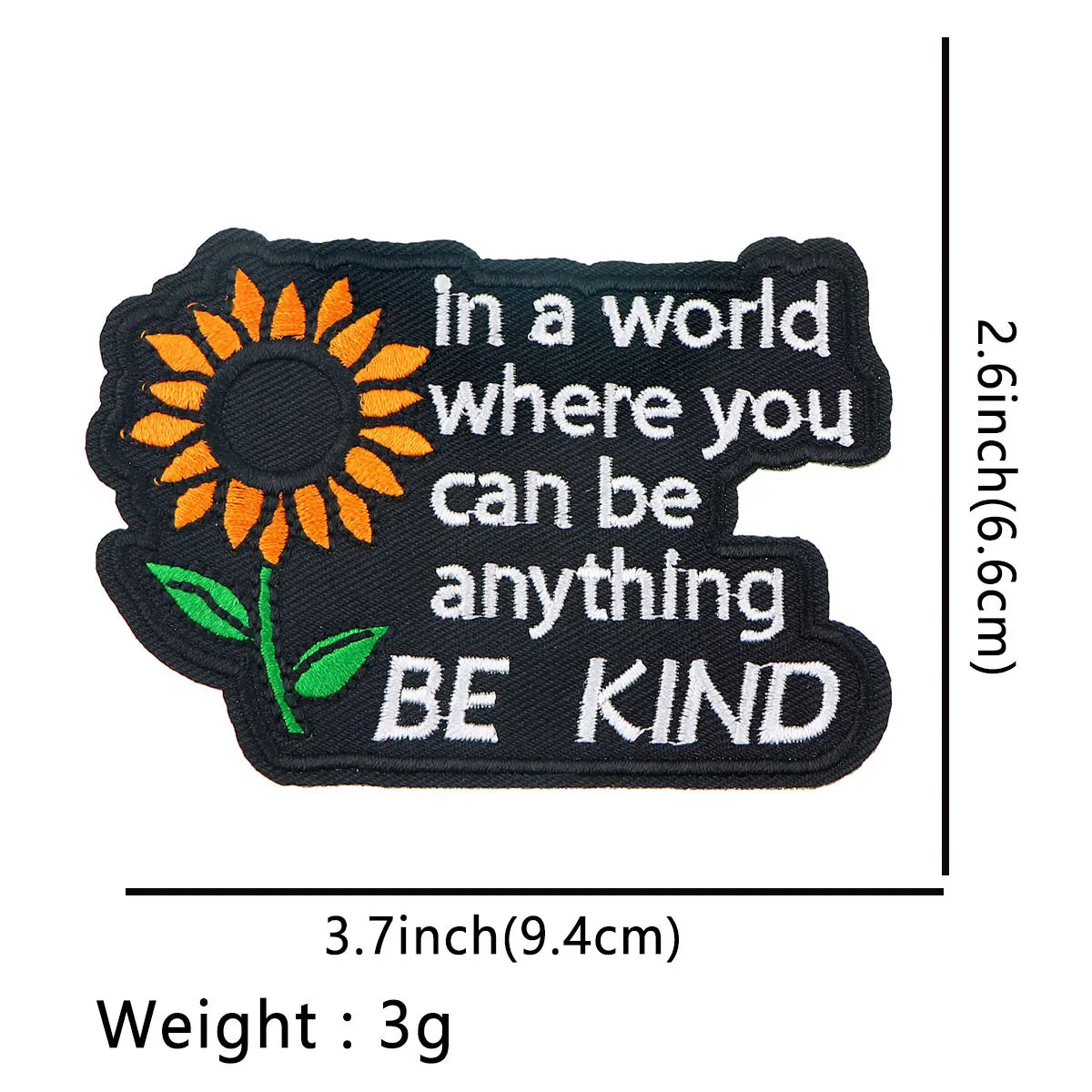 Motivational Phrase Patch Sunflower Iron On Patches For Clothing Patches DIY Applique Embroidered Patch For Jackets Badges