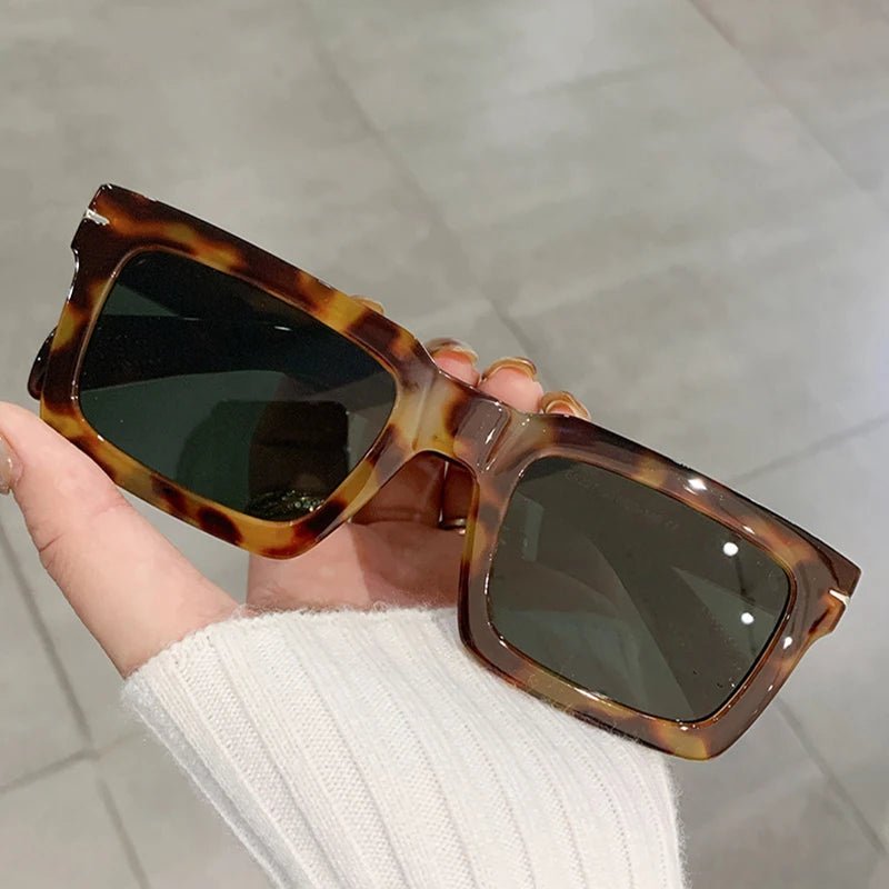 JNPCXI New Square Sunglasses Women Retro Rivets Shades UV400 Clear Lens Frame Sun Glasses