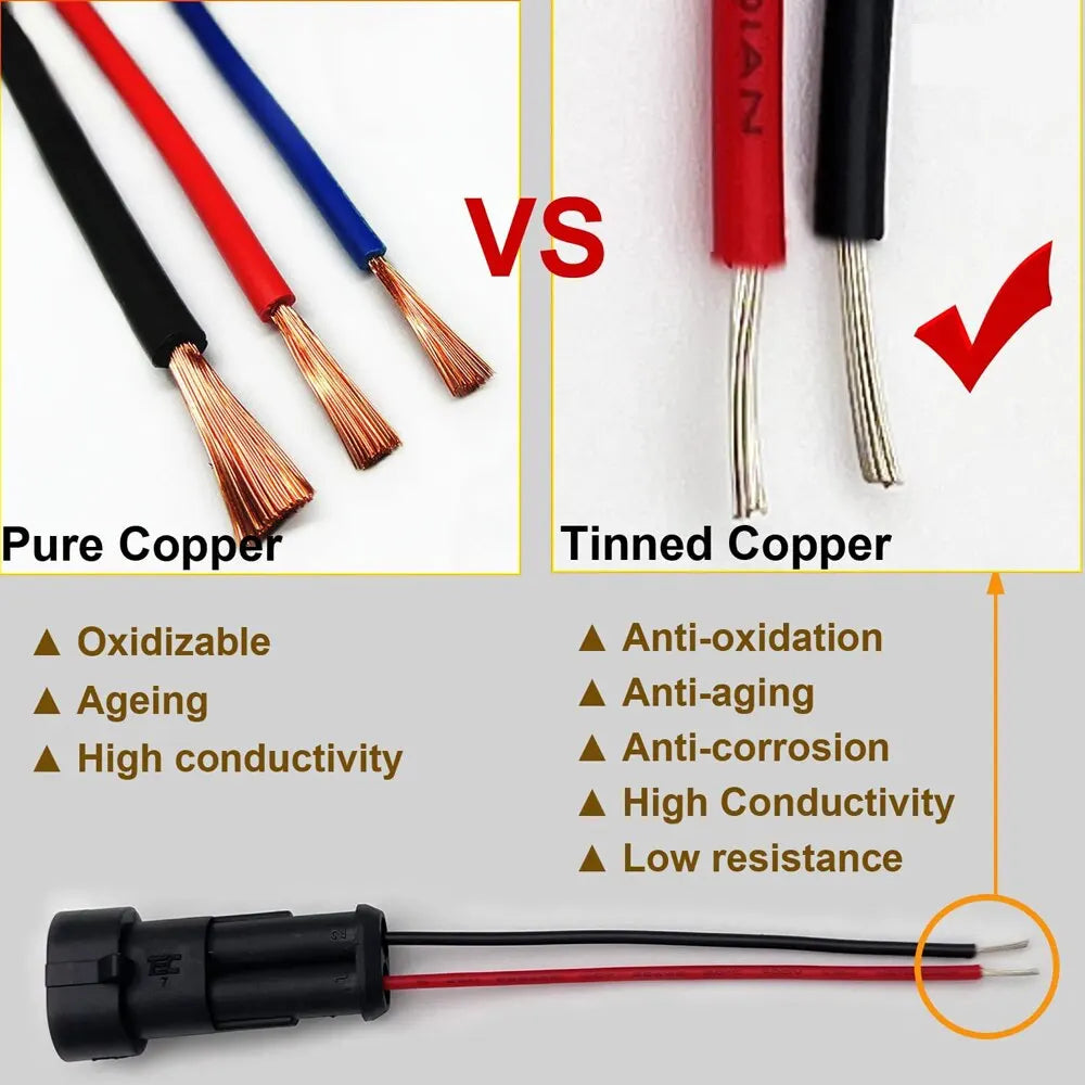 1/2pcs 16 AWG Waterproof Wire Connectors Automotive Electrical Connectors Quick Disconnect Wire Connectors 2/3/4 Pin