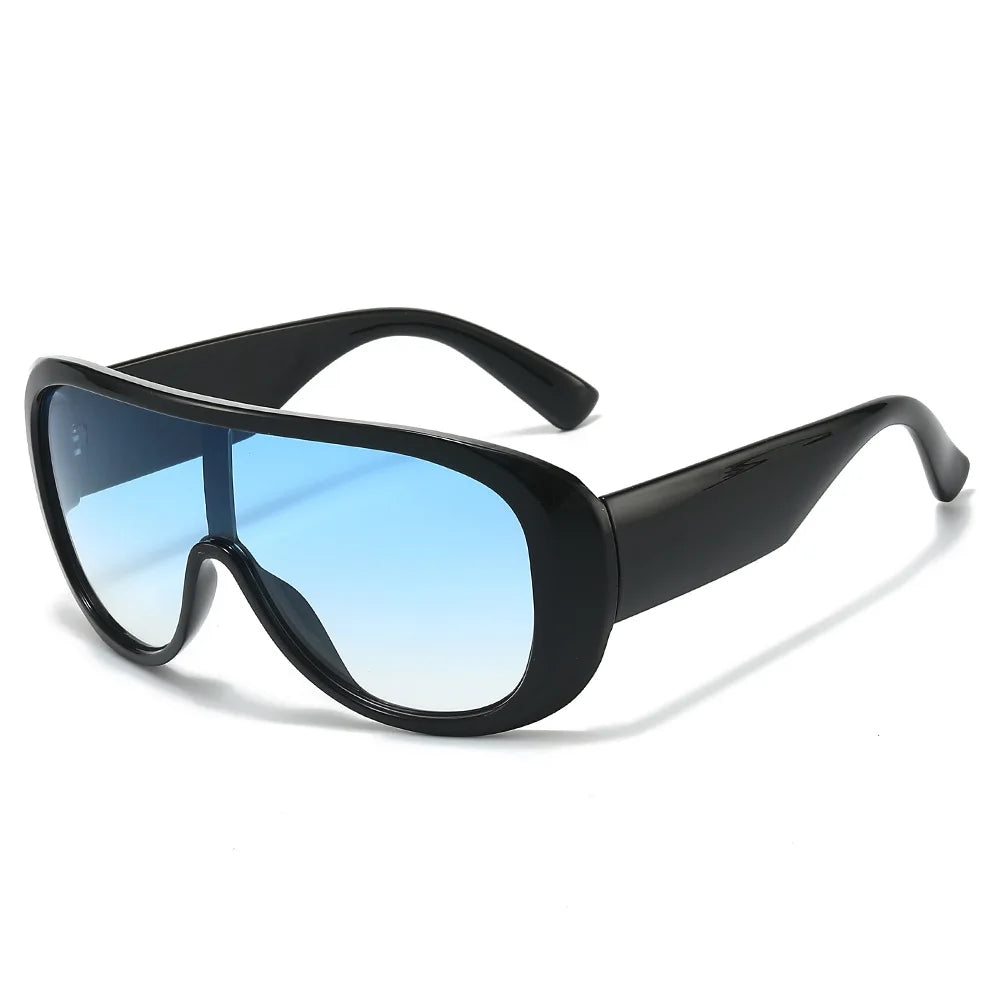 JNPCXI New Oversized Pilot One Piece Sunglasses Women Fashion Gradient Shades UV400 Men Trending Punk Outdoor Sun Glasses
