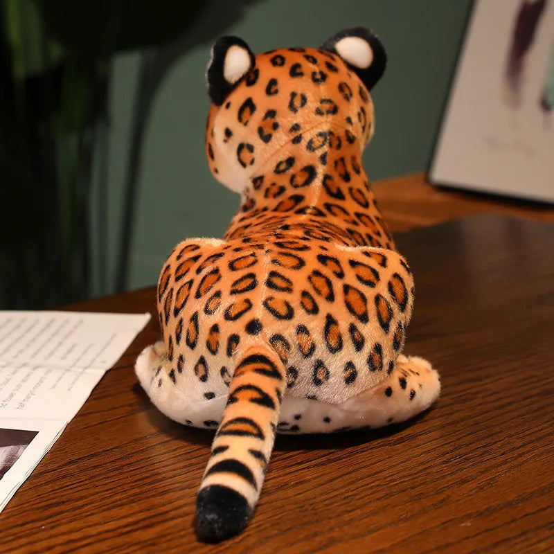 3 Postures Real Life Leopard Plush Toys Cute Simulation Cheetah Cub Models Stuffed Soft Animal Baby Doll Room Decor Cute Gift